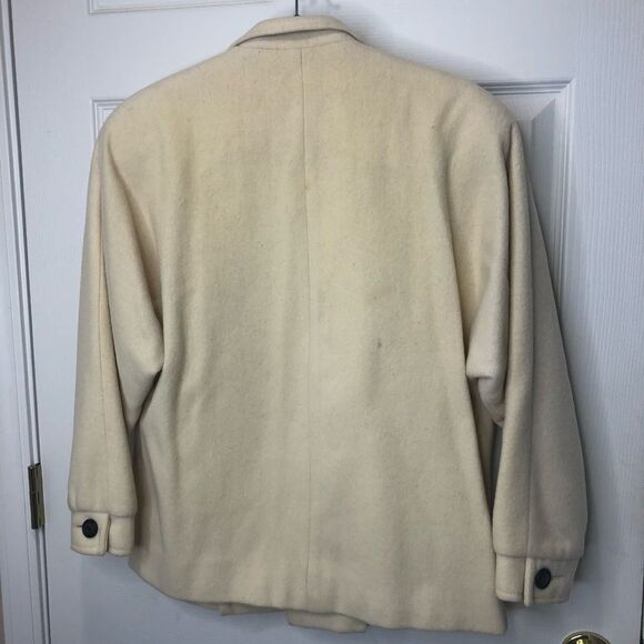 Vintage Dilards Country Pacer cream waist length pea coat, size 14/16 - Picture 7 of 15